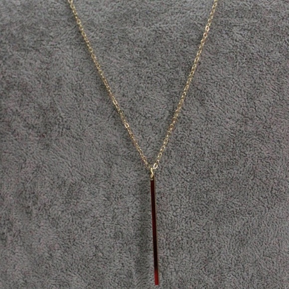 NEW!💙💎💛GOLDEN! LONG BAR NECKLACE!💛💎💙MODERN! - Picture 6 of 8